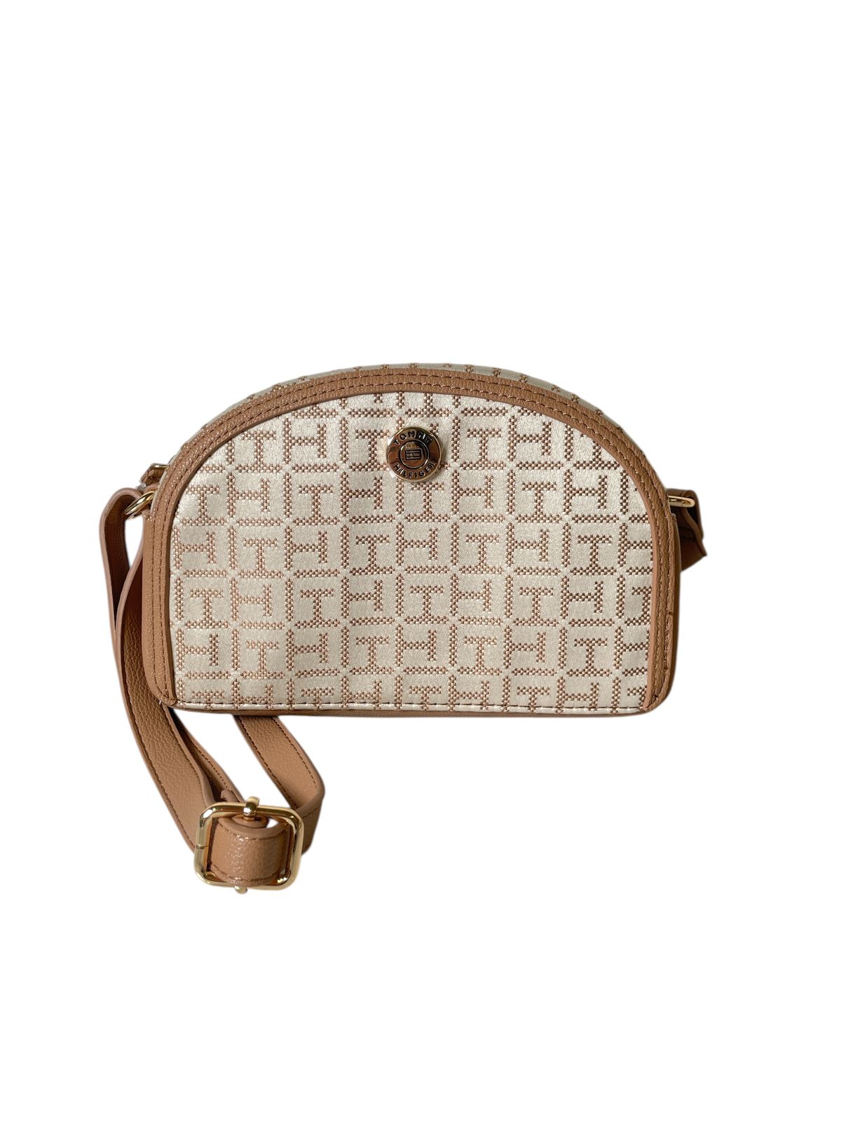 Bolsa Crossbody Tommy Hilfiger Monograma Beige | Estilo Clásico, Tamaño Ideal